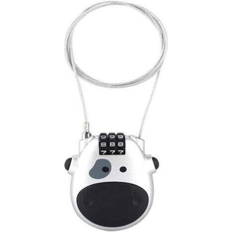 Serrure À Combinaison - Câble Antivol Rétractable - Pour Vélo Scooter Poussette - 3 Chiffres - 1 Pièce (1/3)