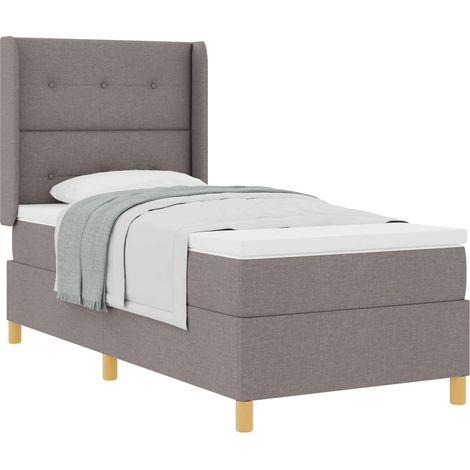 Maison Exclusive - Lit à ressorts avec matelas Taupe 80 x 200 cm tissu