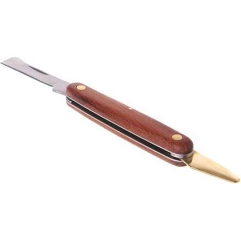 Grafting Cutter, Stainless Steel Foldable Grafting Cutter, Seedling Pruning Tool, Rosewood Handle, Double Opening Grafting Knife, Cutting Scissors (1/4)