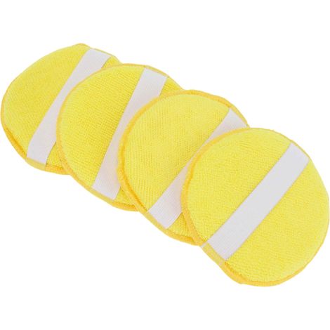 4Pcs 12.5cm Disque De Polissage Universel En Microfibre Disque De Lustrage En Laine Auto Disque De Cirage Pour Polisseuse Voiture Accessoire Pour Perceuse Jaune (1/5)