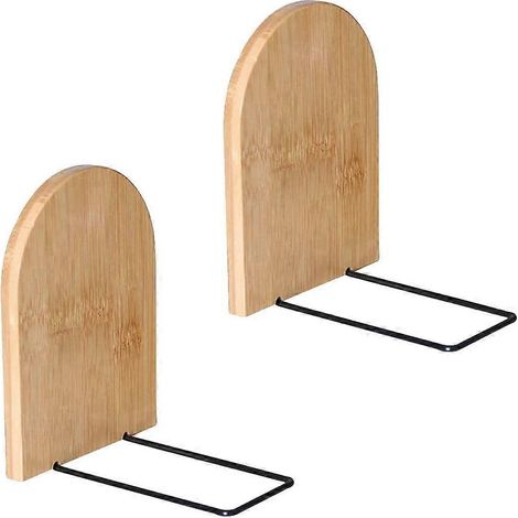 Serre-livres en bois, serre-livres décoratifs en bois, supports de livres de bureau, embouts d'étagère, supports de livres robustes pour (1/5)