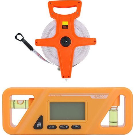 Inclinomètre numérique en plastique ABS, jauge de mesure d'angle de niveau de base magnétique pour le traitement du bois, réparation de voiture, ruban à mesurer blanc et pliable de 100M (1/4)