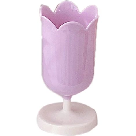 Porte-stylo Forme Tulipe Vintage Grande Capacité pour Bureau Salle d'Étude Maison Accessoire Photo Créatif Violet (1/5)