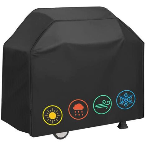 Funda para barbacoa Oxford 210D, resistente al viento, rayos UV, agua, humedad y polvo, se adapta a la mayoría de las barbacoas, incluye bolsa de almacenamiento, 145 x 61 x 117 cm.