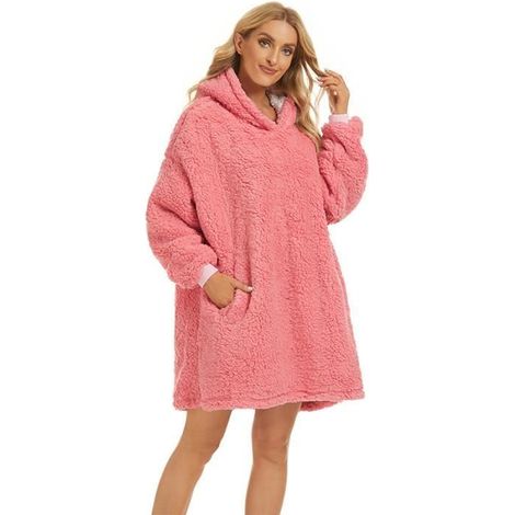 1 pièce Couverture à Capuche, Flanelle 100 % Douce et Chaude, Poches Avant Intégrées, Idéale pour Canapé ou Camping