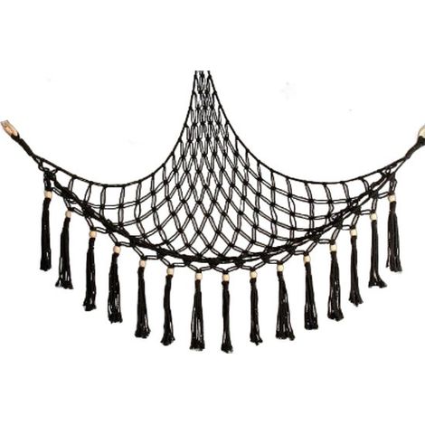 Hamac à jouets - Filet de rangement - Zwart - Hamacs - Rangement Nounours - Filet de rangement pour jouets en peluche - Sac de rangement - Ranger speelgoed, Hamacs et accessoires - Tissage en corde de (1/5)