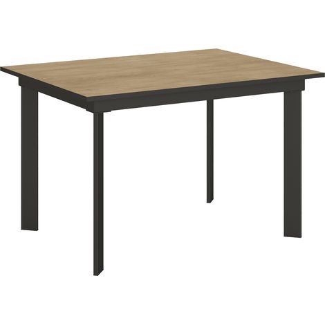 Tavolo allungabile 90x120/180 cm Cumar Quercia Natura telaio Antracite (1/5)