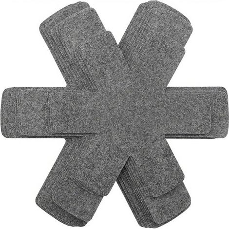 Juego de 15 piezas para proteger utensilios de cocina, para proteger las encimeras de arañazos, Disponible en 3 tamaños (26/35/38 cm), color gris (1/2)