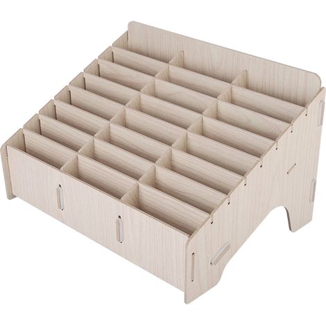 Aufbewahrungsbox aus Holz mit mehreren Fächern für Mobiltelefone, praktische Aufbewahrungsbox für den Schreibtisch (1/5)