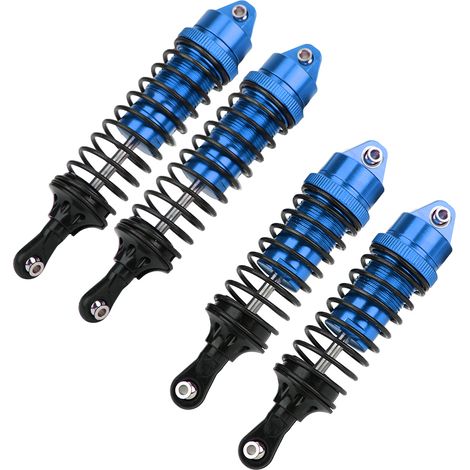 amortisseurs avant/arrière en alliage d'aluminium, compatibles avec les voitures RC Traxxas SLASH 1/10 (bleu). (1/5)