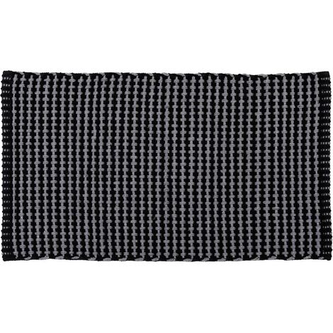 Teppich mimetisme polyester baumwolle geflecht 50x90 cm - anthrazitgrau schwarz - Tendance
