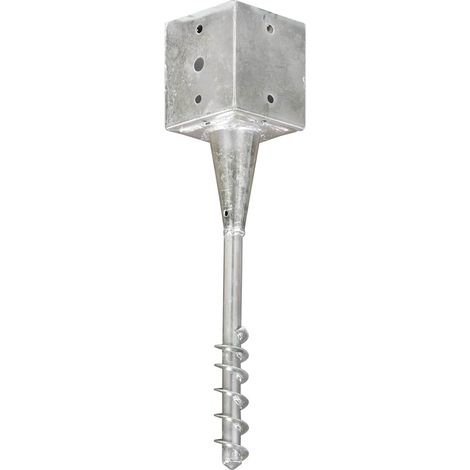 vidaXL Picas de tierra 6 uds acero galvanizado plateado 12x12x56 cm (1/2)