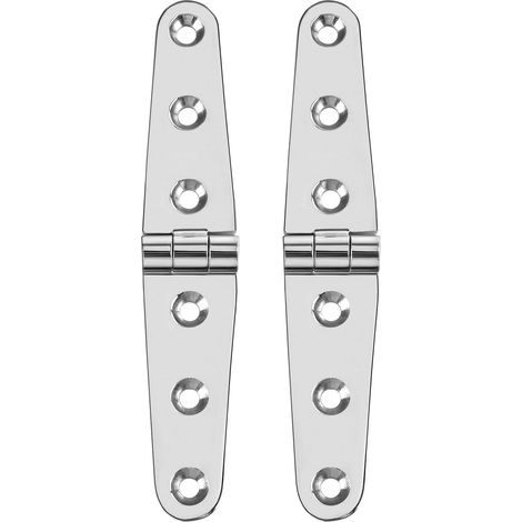 Bisagra marina de acero inoxidable 316, 28 x 152 mm, 3 orificios, para puertas, herrajes náuticos y para el hogar. (1/4)