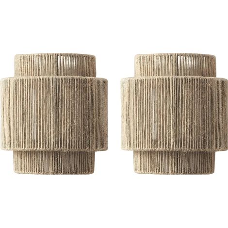 Applique murale, corde de chanvre tissée à la main, design polyvalent, 2PCS, Pas d'ampoule (1/2)