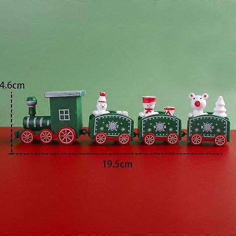 Décorations de Noël en plastique : train, Père Noël, cadeaux pour la fête des enfants, jouets, accessoires, idées de décoration pour la table familiale (vert). (1/5)