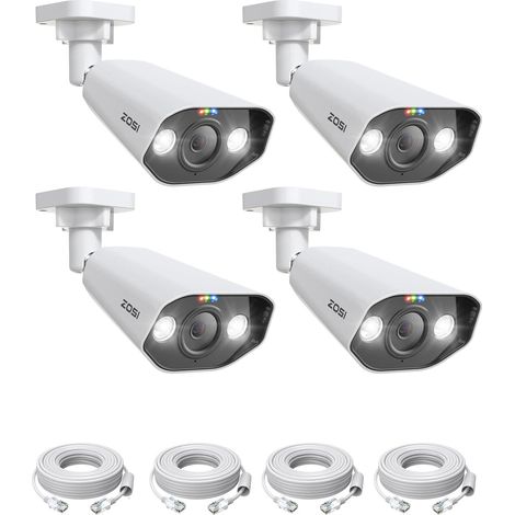 Caméra Surveillance extérieure PoE 4K 8 MP 3840 2160P détection Personnes Vision Nocturne Couleur Audio bidirectionnel caméra supplémentaire 4K POE NVR (1/5)