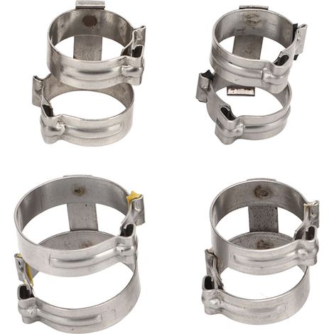 Lot de 4 colliers de serrage pour tuyaux de climatisation, en acier inoxydable, colliers de serrage pour raccords de tuyauterie AC, colliers de serrage à compression, adaptés aux tuyaux R134a, G6, G8, (1/5)
