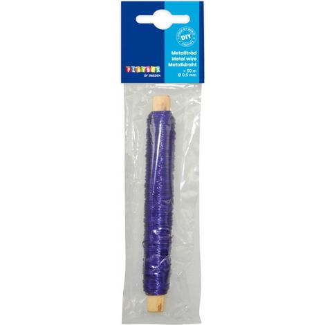 Kit de décoration DIY en fil métallique violet 50 m Ø 0,5 mm (1/3)