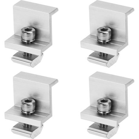 Support Panneau Solaire Supports de Pince de Panneau Solaire Fixation Panneau Solaire en Aluminium 30mm Montage Kit pour Camping Car Toit avec Écrous et Boulons 4 Pièces (1/5)