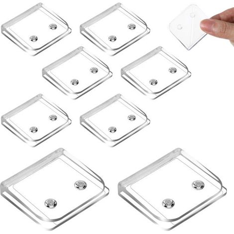 Lot de 8 Clips Rideau Douche Autocollants Coupe-Vent, Maintien Doublure Murale Sans Dommage Transparent Aucunely (1/5)