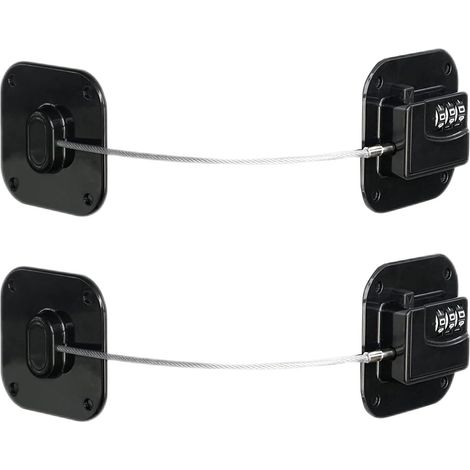 Lntyq 2 pièces - Noir - serrure de réfrigérateur - armoires de verrouillage enfant - fenêtres et réfrigérateurs - serrure de tiroir - serrure bébé - serrures enfants - maison - mini serrure de réfrigé