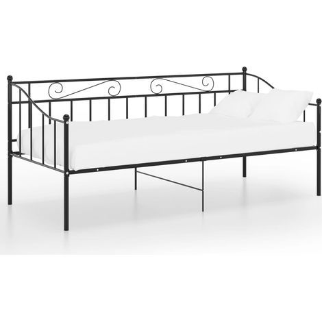 Maison Exclusive - Schlafsofa Bettgestell Schwarz Metall 90x200 c