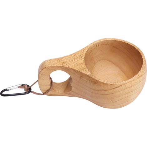 Mug de camping unique en bois avec anse pour boissons (1/5)