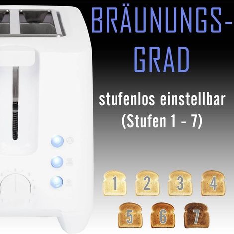 Clatronic TA 3801 Toaster weiß 2 Scheiben 750 W