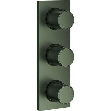 GROHE Unterputzventil Grohtherm F 100755, 3-fach, Fertigmontageset für 35 031, ohne Unterputz-Einbaukörper, satin graphite (1/4)