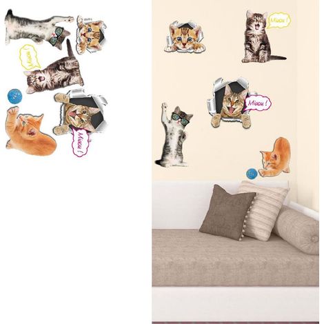 Stickers Muraux Chatons
