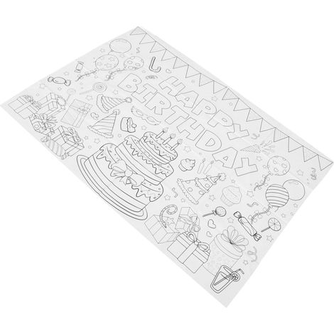 Nappe de Table Coloriage Garçon et Filles en Papier Grand Espace de Dessin, pour Activités et Décorations de Fête d'anniversaire Garçon et Filles (1/5)