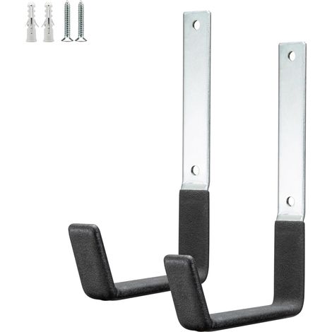 Crochets utilitaires pour mur de garage, crochets de rangement très résistants, organisateur d'outils de jardin, crochets de rangement mural en acier (M 12,5 x 19 cm), STEEL HOOKS 2PACK (1/5)
