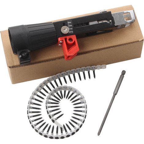 Tournevis automatique avec tête de tournevis à chaîne, cloueuse pour cloisons sèches et travail du bois, tête de cloueuse avec 50 clous