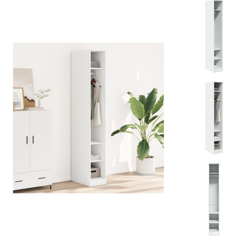 Kleiderschrank Weiß 30x50x200 cm Holzwerkstoff - Schlafzimmermöbel - Kleiderschrank - Weißer Kleiderschrank - Holzklaedschrank - Kleider Organisieren (1/5)