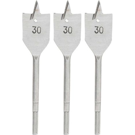 3-teiliges Flachbohrer-Set für Holzbearbeitung, Spatenbohrer, 30 mm, aus hochkohlenstoffhaltigem Stahl