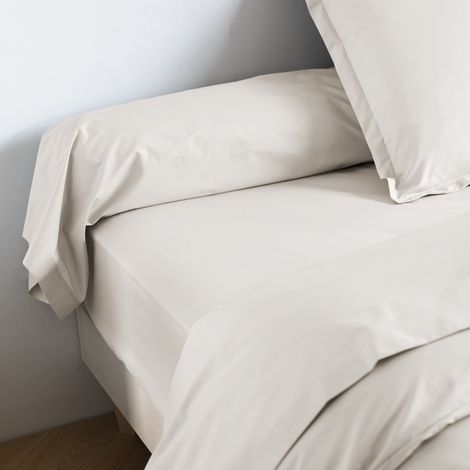 Taie de traversin coton percale Écru 90 cm - SOMEO - MORPHEE