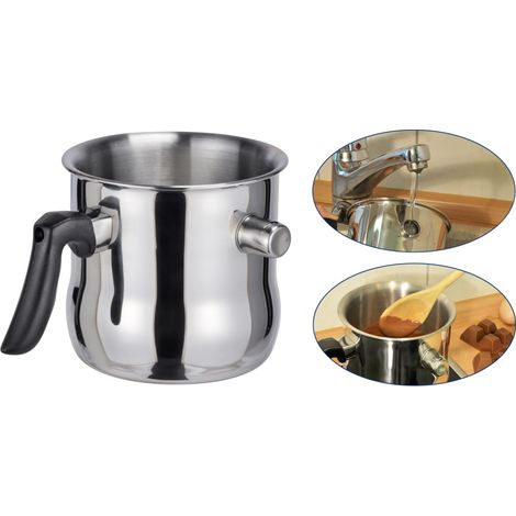 Pot à lait à double paroi 1,2 L Acier inoxydable HI (1/5)