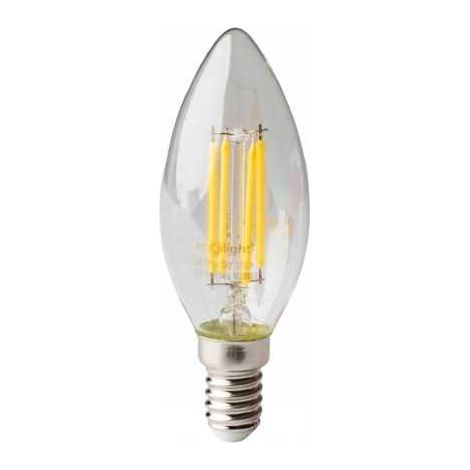 Bombilla LED de filamento tipo vela C35 E14 6W 2700K