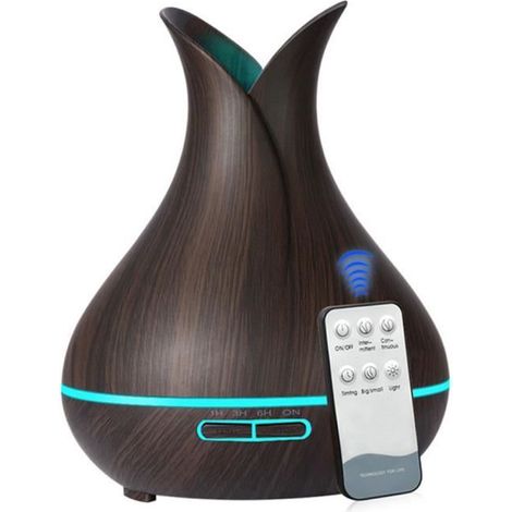 400ml 13W, Diffuseur d\'Huile Essentielle électrique avec telecommande, LED Diffuseur Aromatique, Humidificateur d\'air, veinure 02 (1/4)