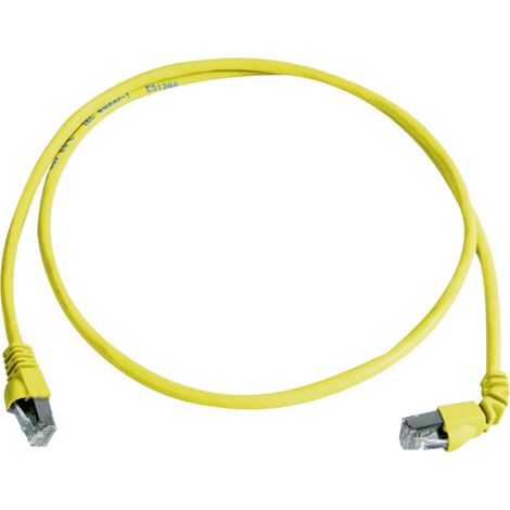 Telegärtner 100008293 RJ45 Patchkabel CAT 6a S/FTP 2.0 m Gelb Flammwidrig, mit Knickschutztülle 1 St
