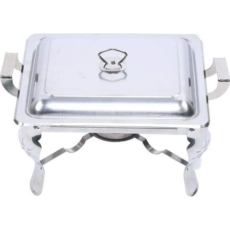 Chauffe-plats rectangulaire en acier inoxydable 6 L 21 x 26 x 26 cm (1/5)
