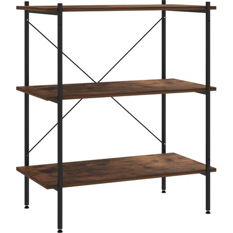 Maison Exclusive - Regal mit 3 Böden Schwarz und Natur 80x40x92 c (1/5)