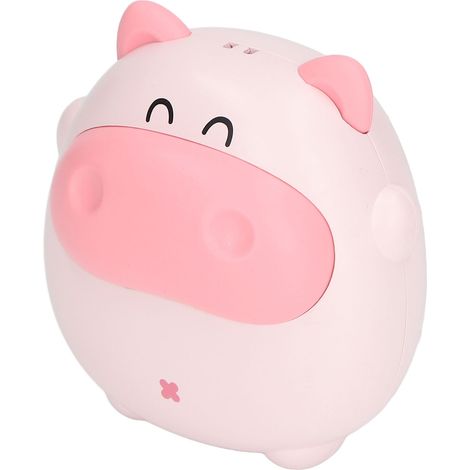 Chauffe-mains miniature en forme de cochon, rose, avec 2 niveaux de température, chargement USB et veilleuse intégrée. (1/5)