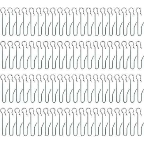 80 crochets métalliques pour rideaux de fenêtres et de douches (47 x 10 mm) (1/4)