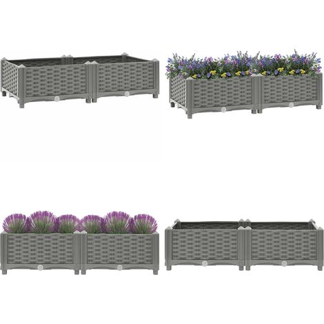 Lit surélevé 80x40x23 cm Polypropylène - Jardin - Pots Fleuris - Bac À Fleurs - Décoration Extérieur - Plante - Home & Living (1/5)