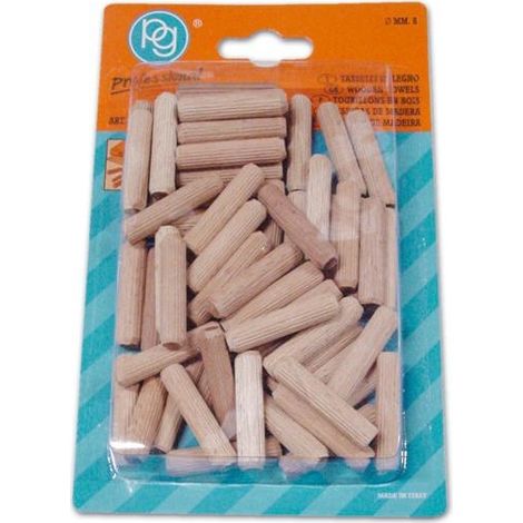 Tasselli In Legno per Mobili Poggi art. 660.00  8x35 mm in Blister da 60 Pz (1/2)
