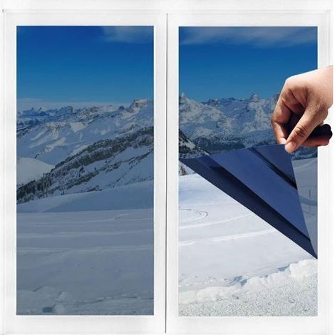 Sichtschutz-Spiegelfolie – Sichtschutz, Wärmedämmung und UV-Filter – 45 x 200 cm – Blau (1/5)