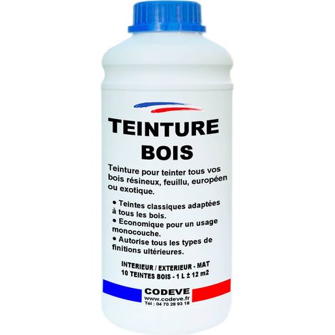 Teinture Bois - 1 L - Codeve Bois - Noyer - Pour Teinter Tous Vos Bois Résineux, Feuillu, Européen Ou Exotique.