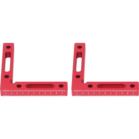2-teiliges Set rechtwinkliger Ausrichtklemmen, 90°-Vierkant-L-Lineal, aus Aluminiumlegierung, Holzbearbeitungswerkzeug für Schreiner (1/5)