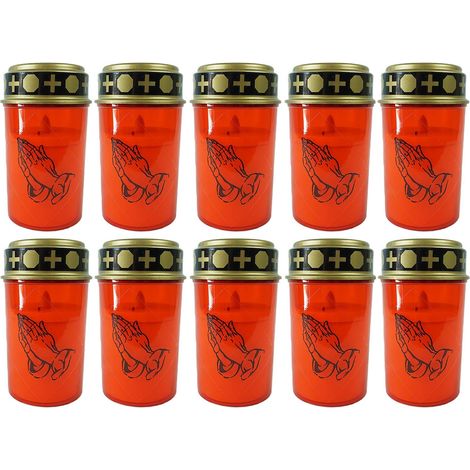 Lot 10 bougies funéraires LED blanches longue durée vie